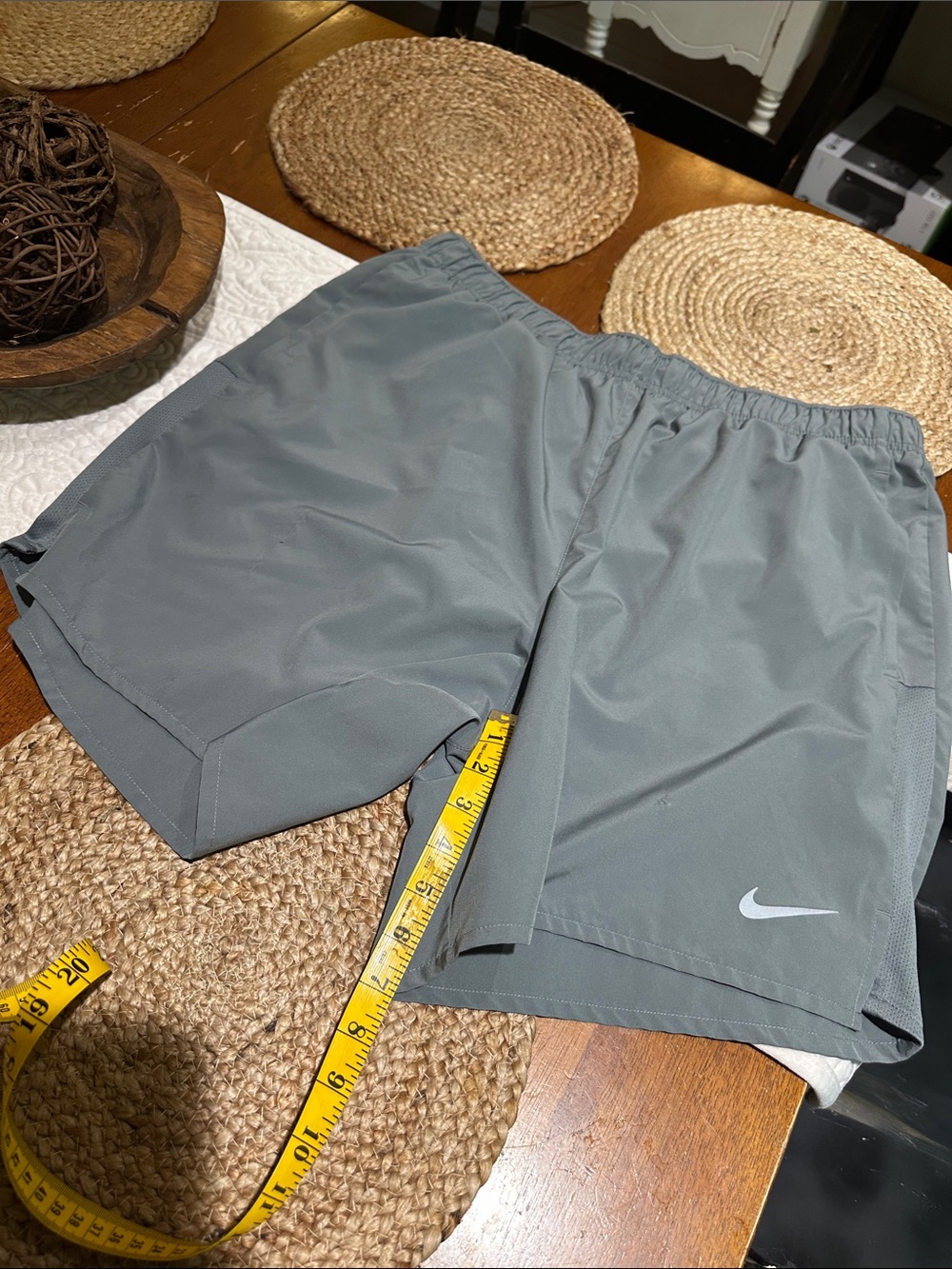 Nike Gray Athletic Shorts with Swoosh xl
